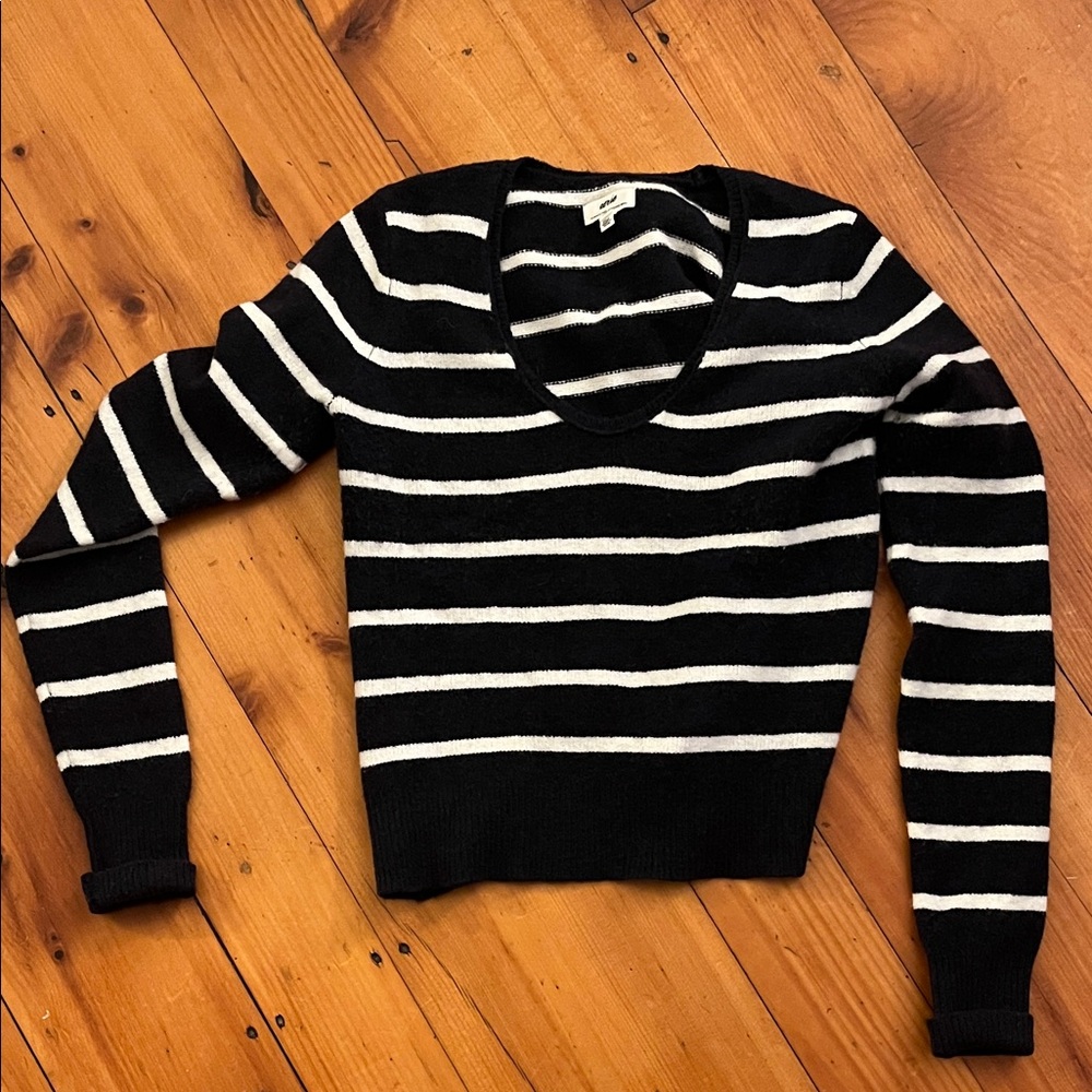 Striped Navy Blue and White Aerie Sweater